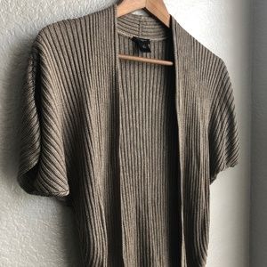Ann Taylor | Taupe Open Front Shrug Cardigan